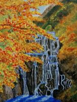 Autumn Waterfall (ACEO cut)